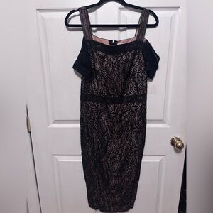 Rachel Rachel Roy Black Lace Off-Shoulder Dress 8